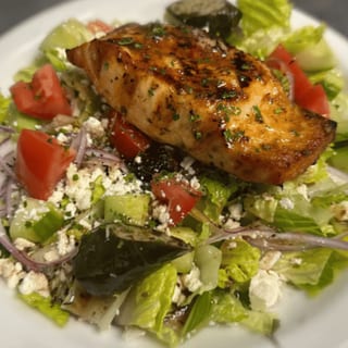 Salmon Greek Salad Lunch