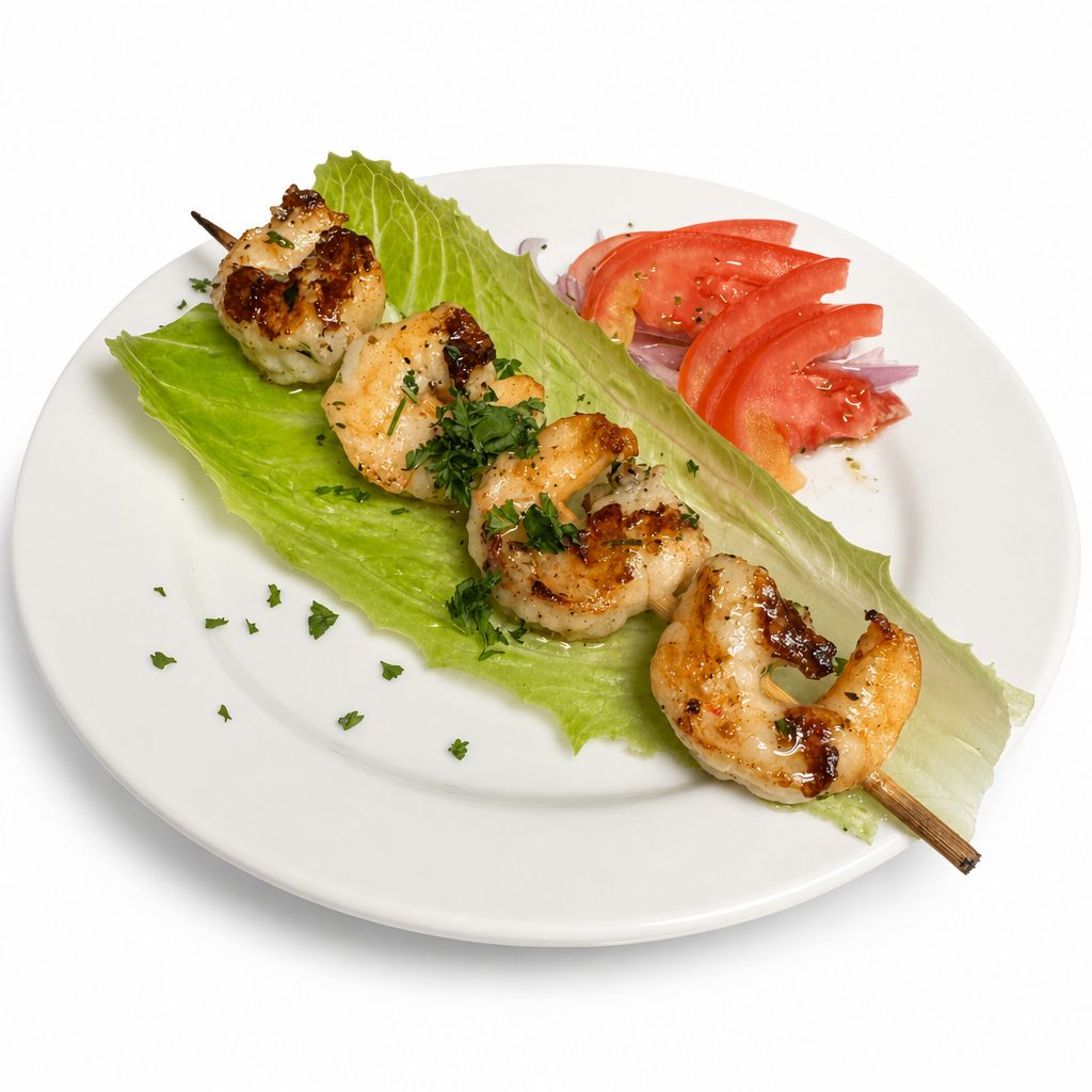 Skewered Shrimp.